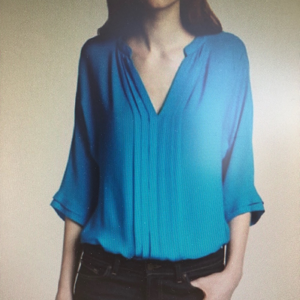 XS EUC Joie Marru Silk Blouse in Blue